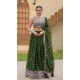 Fox Georgette Embroidered Party Wear Lehenga Choli In Mehendi Green - 10307193264