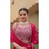 Georgette Embroidered Party Wear Plus Size Lehenga Choli In Rani Pink - 10307193266