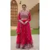 Georgette Embroidered Party Wear Plus Size Lehenga Choli In Rani Pink - 10307193266