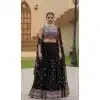 Georgette Embroidered Party Wear Plus Size Lehenga Choli In Black - 10307193267