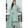 Aqua Blue Faux Georgette Embroidered Pakistani Style Plus Size Salwar Kameez - 10332193452