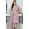 Mauve Faux Georgette Embroidered Pakistani Style Plus Size Salwar Kameez - 10332193453