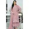 Pink Faux Georgette Embroidered Pakistani Style Plus Size Salwar Kameez - 10332193455