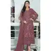 Maroon Faux Georgette Embroidered Pakistani Style Plus Size Salwar Kameez - 10332193456