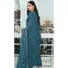 Teal Blue Faux Georgette Embroidered Pakistani Style Plus Size Salwar Kameez - 10332193457