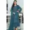 Teal Blue Faux Georgette Embroidered Pakistani Style Salwar Kameez - 10332193457