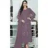 Purple Faux Georgette Embroidered Pakistani Style Plus Size Salwar Kameez - 10332193460