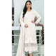 White Faux Georgette Embroidered Pakistani Style Salwar Kameez - 10332193463