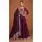 Premium Silk Embroidered Party Wear Anarkali Suit In Wine - 10333193468