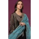 Black Fox Georgette Embroidered Pakistani Style Palazzo Salwar Suit - 10335193475