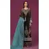 Black Fox Georgette Embroidered Pakistani Style Plus Size Palazzo Salwar Suit - 10335193475