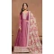 Art Silk Embroidered Party Wear Gown With Dupatta In Mauve - 10337193480