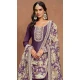 Art Silk Embroidered Party Wear Gown With Dupatta In Purple - 10337193481