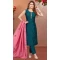 Teal Blue Soft Silk Resham Work Designer Readymade Salwar Suit - 10341193516