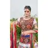 White Cotton Embroidery Work Traditional Wear Plus Size Lehenga Choli - 10355193579