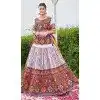 White Cotton Embroidery Work Traditional Wear Plus Size Lehenga Choli - 10355193579