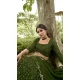 Mehendi Georgette Sequins Work Party Wear Lehenga Choli - 10356193581