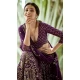 Dark Purple Georgette Sequins Work Party Wear Lehenga Choli - 10356193582