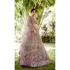 Lavender Net Ribbon Work Party Wear Plus Size Lehenga Choli - 10356193583