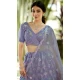 Light Lavender Silk Net Sequins Work Party Wear Lehenga Choli - 10356193584