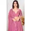 Georgette Embroidered Party Wear Plus Size Lehenga Choli In Pink - 10357193585