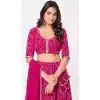 Georgette Embroidered Party Wear Plus Size Lehenga Choli In Rani Pink - 10357193587