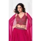 Rani Pink Georgette Embroidered Party Wear Lehenga Choli - 10357193590