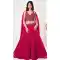 Rani Pink Georgette Embroidered Party Wear Lehenga Choli - 10357193590