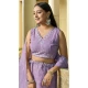 Lavender Georgette Embroidered Party Wear Lehenga Choli - 10358193592