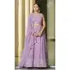 Lavender Georgette Embroidered Plus Size Party Wear Lehenga Choli - 10358193592
