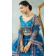 Rama Blue Net Embroidered Party Wear Lehenga Choli - 10358193593