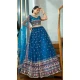 Rama Blue Net Embroidered Party Wear Lehenga Choli - 10358193593