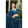 Rama Blue Georgette Embroidered Plus Size Party Wear Lehenga Choli - 10358193599