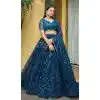 Rama Blue Georgette Embroidered Plus Size Party Wear Lehenga Choli - 10358193599