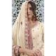 Chinon Embroidered Pakistani Style Palazzo Salwar Kameez In Cream - 10379193670