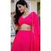 Georgette Leheriya Printed Work Party Wear Plus Size Lehenga Choli In Pink - 10381193675