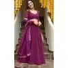 Georgette Leheriya Printed Work Party Wear Plus Size Lehenga Choli In Purple - 10381193677