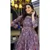 Blue Dola Silk Digital Printed Readymade Gown With Dupatta - 10382193679
