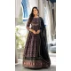 Black Dola Silk Digital Printed Readymade Gown With Dupatta - 10382193680