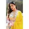 Multi Color Dola Silk Digital Printed Readymade Gown With Dupatta - 10382193681