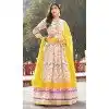 Multi Color Dola Silk Digital Printed Readymade Gown With Dupatta - 10382193681