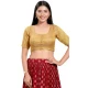 Gold Shimmer Plain Casual Wear Readymade Blouse - 10392193725
