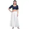 Navy Blue Jacquard Woven Work Casual Wear Readymade Plus Size Blouse - 10392193730