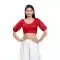 Red Jacquard Woven Work Casual Wear Readymade Blouse - 10392193731