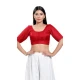 Red Jacquard Woven Work Casual Wear Readymade Blouse - 10392193731