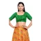 Green Brocade Woven Work Casual Wear Readymade Blouse - 10392193732