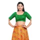Green Brocade Woven Work Casual Wear Readymade Blouse - 10392193732