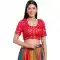 Red Brocade Woven Work Casual Wear Readymade Blouse - 10392193735