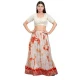 White Brocade Woven Work Casual Wear Readymade Blouse - 10392193736