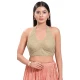 Gold Shimmer Woven Work Party Wear Readymade Blouse - 10393193742
